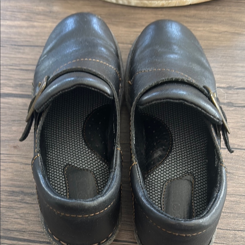 Black Leather Slip-On Shoes